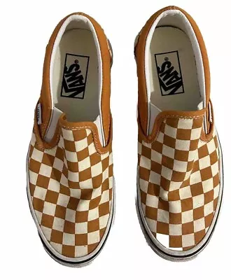 Vans Classic Slip-On (Checkerboard) Orange 7 US Women’s 4.5 UK • $19