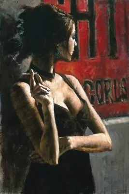 Fabian Perez The Red Sign 33 X 22 Inch Signed Ltd Ed Framed Canvas Print 9/49 • £1499.99