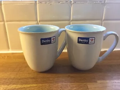 £22.99 • Buy Denby - Blends Azure- Coffee Beaker/Mug X 2 - 1st Quality - BRAND NEW