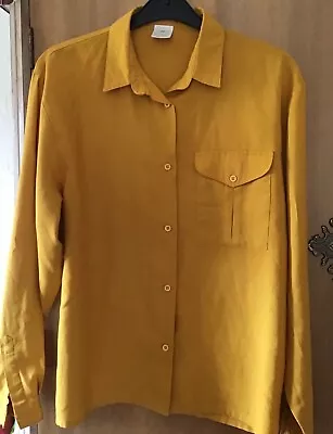 Womens Mustard Ocre Shirt Size 12 Vgc • £6