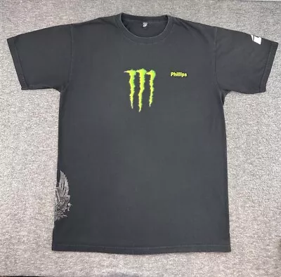 Monster Energy Drink Shirt Mens Large Black Green Graphic Logo Motocross Racing • $19.94