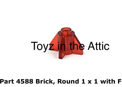 Lego 1x 4588 Trans-Red Brick Round 1 X 1 With Fins 6932 Futuron • $11.86