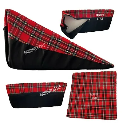 Wedge Pillow Large Acid Reflux Flex Support Bed With Tartan Design Cover RED • £21.99