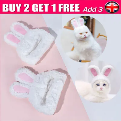 Bunny Rabbit Ears Hat Pet Cat Cosplay Costumes For Cat Small Dogs New Ss • £4