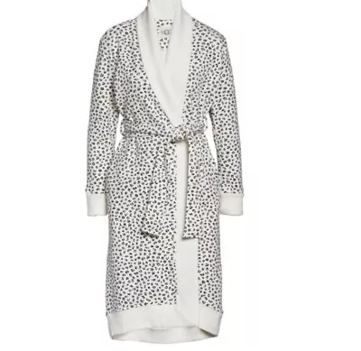 UGG Karoline Fleece Robe In White Micro Leopard Sz S • $35