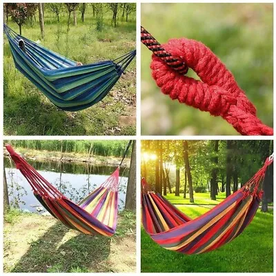 Blue And Green Portable 1.6 Meter Outdoor Hammock Garden Camping By TRIXES • £7.89