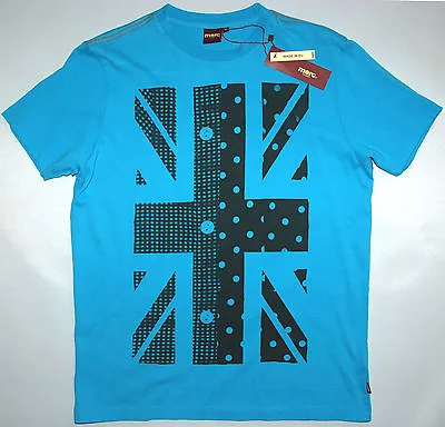 Merc Mens Tee Shirt In Bright Blue Size M Nwt Retro Mod • £11.99