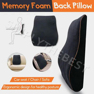 $22.94 • Buy Memory Foam Lumbar Back Support Cushion Seat Pillow Rest Home Car Office Chair