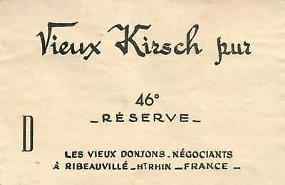 Vieux Kirsch 46 Reserve French Wine Label Vintage Original A426 • $11.97