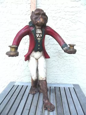 Bill Huebbe 1990 Butler Monkey Candle Holder Royal Resin Sculp  20   T Free S/H  • $474.99
