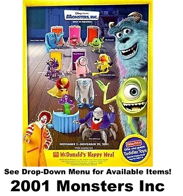 McDonald's 2001 Monsters Inc Toys-Pick! • $9