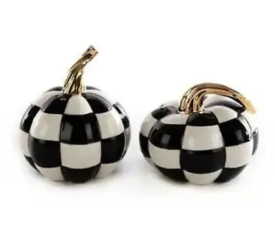 Brand New MacKenzie-Childs Mod Pumpkin 2 - Piece Salt & Pepper Shaker Set • $70