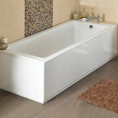 Bathroom Wood Bath Front End Panels & Plinth Adjustable Height White Gloss MDF • £61.95