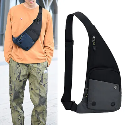 Mens Sling Bag Cross Body Handbag Chest Bag Shoulder Pack Sports Travel Backpack • $14.95