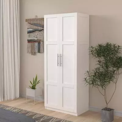 Oak/White Particleboard & MDF High Wardrobe And Kitchen Cabinet W/ Door Storage • $338.72