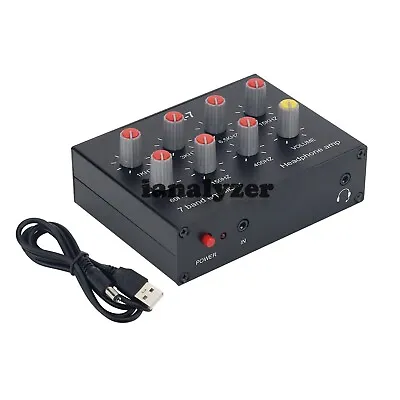 EQ-7 Headphone Amp 7 Band Equalizer Amplifier Headphone Amp +USB DC Cable • $23.90