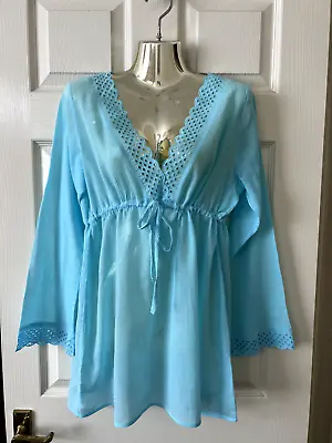 £9.99 • Buy Marks&Spencer Ladies Casual Top, Tunic Top, Beach Cover, Turquoise/Blue Size 14