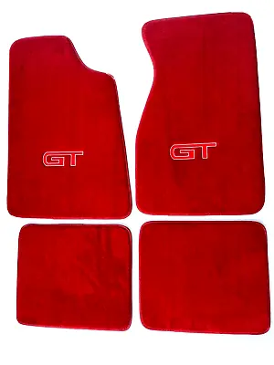 Mustang GT Logo - Red Carpet Custom Floor Mats Fits 1979-1993 Ford Mustang 4PC • $146.21