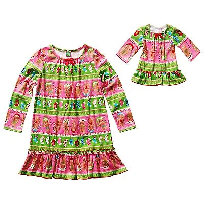 Girl 4 And 18  Doll Me Matching Christmas Nightgown Pajama Fit American Girl • $19.99