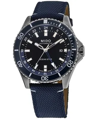 New Mido Ocean Star GMT Black Dial Fabric Strap Men's Watch M026.629.17.051.00 • $907