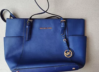 Michael Kors Jet Set Tote Bag Blue Fair Condition • $38.99