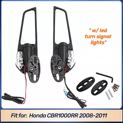 For 2008-2011 Honda CBR1000RR Wind Wing Rearview Stealth Mirrors W/ Turn Lights • $44.46