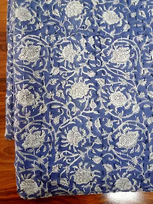 £59.99 • Buy Indian Block Print Blue White Kantha Quilt Bedspread King Size Blanket Throw Art