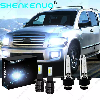 For  Infiniti QX56 2004-2010 D2S+H3 HID/LED Headlight Low Beam + Fog Light Bulbs • $27.77