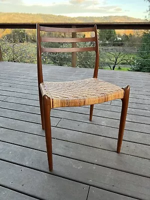 Vintage MCM Danish Niels Otto Moller Dining Chair Model 78 Teak Wicker XLT • $1350