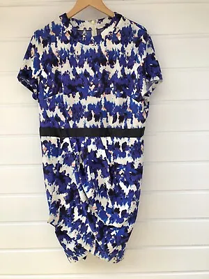 $14.98 • Buy ASOS Plus Size Purple & White Floral Short Sleeve Tulip Hem Dress - Size 18