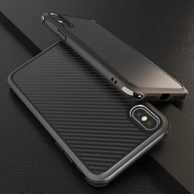 NEW ShockProof Carbon Fibre Design Case For IPhone 7 8 X XS MAX XR 11 12 PRO MAX • £3.99