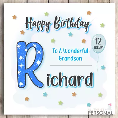 Boys Birthday Card Personalised 6th 7th 8th 9th 10th Grandson Son Nephew Teenage • £2.99