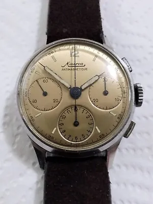 Minerva Chronograph Wristwatch With Valjoux 71 Caliber • $3082.88