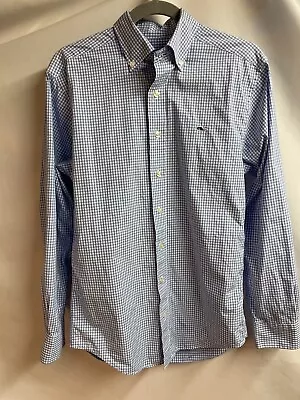 Men's Vineyard Vines Classic Fit Whale Shirt Blue Gingham Check Size Small S • $19.99