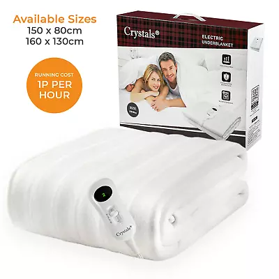 Electric Heated Under Blanket Comfort Control Fast Heat Up Cosy Warm Washable • £21.85