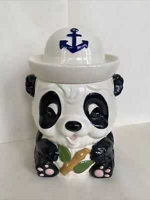 VINTAGE Panda Bear Hat Collection Cookie Jar | Sailor Hat Japan RARE “CM 12-78” • $28