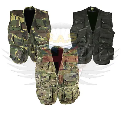 New Kombat UK Kids Army Camouflage Tactical Utility Vest Multi Pocket Waistcoat • $27.48