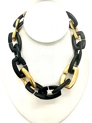 VINCE CAMUTO Black & Gold Link Chain Metal Necklace • $49.99