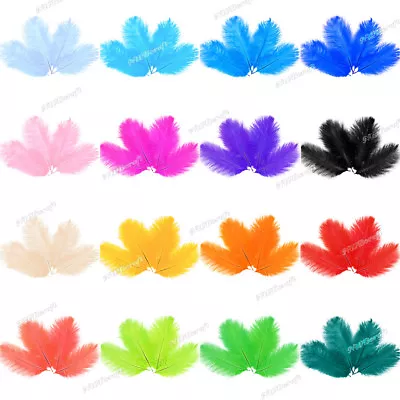 10pcs 15-20cm Natural Genuine Ostrich Feather Fluffy Costume Craft Party Decor • £2.99