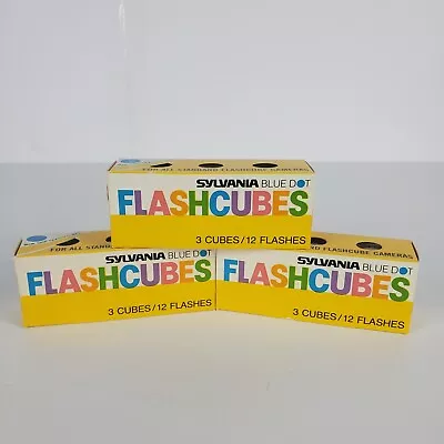 Sylvania Blue Dot Flash Cubes 3 Pack Lot Of 3 36 Flashes  • $11.97