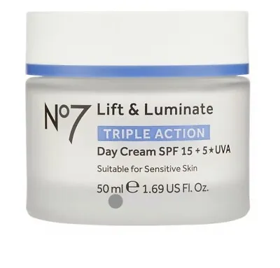 No7 Lift & Luminate TRIPLE ACTION Day Cream SPF15 50ml New Boxed  • £17.99