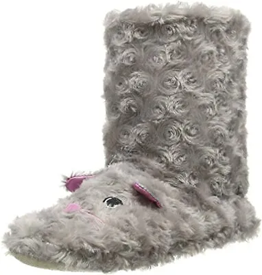 £8.99 • Buy Ladies Slippers Womens Boots Ankle Indoor Winter Warm Fur Booties Grey Size S