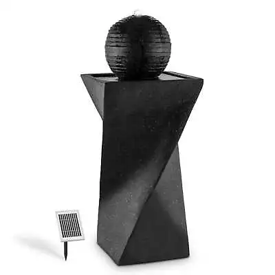 Solar Garden Fountain Sphere Water Feature Pump LED 200 L / H LED 2W Stand Black • £153.32