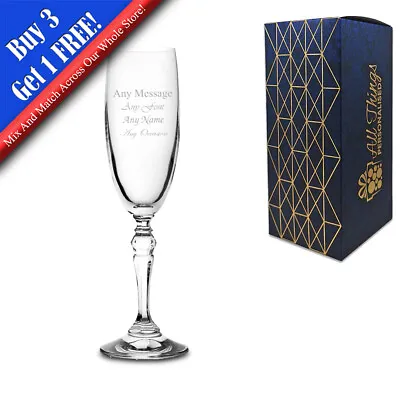 Personalised Engraved Champagne Charleston Flute 6oz (17cl) 21st Birthday Gift  • £11.95