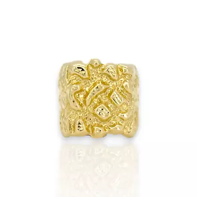Large Nugget Square Ring - 10K Yellow Gold - Solid • $299.99