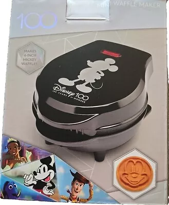 DISNEY 100 ~ Mini Waffle Maker ~ 4  MICKEY WAFFLES ~ DHA-46M ~ Non-Stick • $28