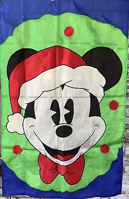 Christmas Mickey Mouse House Flag Banner Applique Large 28” X 43” Double Sided • $14.99