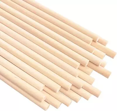KTOJOY 25PCS Dowel Rods Wood Sticks Wooden - 1/4 X 12 Inch Precut Dowels For • $13.43