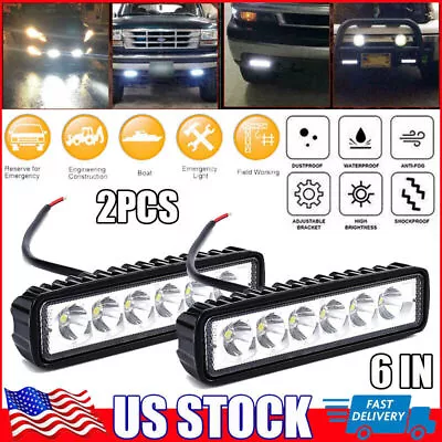 2x 6inch 48W LED Work Light Bar Spot Pods Fog Lamp Offroad SUV ATV Driving Truck • $11.85