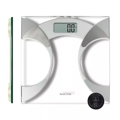 Salter 9141 WH3R Digital Glass Analyser Scale - Ultra Slim Bathroom Scale Measu • £14.99